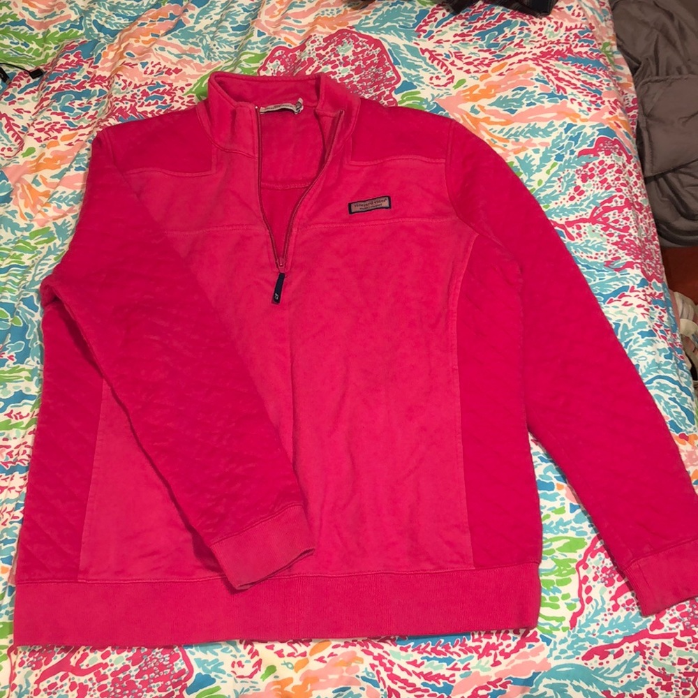 Vineyard Vines Quilted Pink Quarterzip